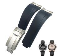 HAODEE Cinturino corto in silicone da 20 mm e 21 mm, con fibbia corta, adatto per Rolex Daytona Submariner Rolex Daytona Submariner Rolole OYSTERFLEX Yacht Master, 20mm, agata