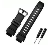 HAODEE Cinturino da polso in gomma per Casio PROTREK PRG-260/270/550/250 PRW-3500/2500/5100 Cinturino di ricambio in silicone da 18 mm (colore: nero fibbia nera, dimensioni: 18 mm)