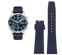 HAODEE Cinturino in pelle bovina in nylon ad alta densità per IWC PILOT Portogallo Cinturino in tessuto 20mm 21mm 22mm Bracciale Nero Armygreen Blu Pelle bovina Cintura da polso, 21mm, agata