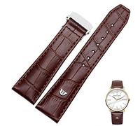 HAODEE Cinturino in vera pelle per orologi MAURICE LACROIX cinturino nero marrone 20 mm 22 mm con fibbia pieghevole braccialetto (colore: marrone chiusura argento, dimensioni: 20 mm)