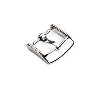 HAODEE Fibbia per orologio classica in acciaio inox, 18 mm, colore: argento