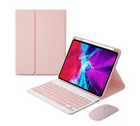HAODEE Per IPad Air 4 11.9 "Custodia Con Portamatite Bluetooth Mouse Keyboard Case A2072 A2316 A2324 A2325 (colore: BFHK rosa N mouse, dimensioni: Pro 10.5 Air 3)