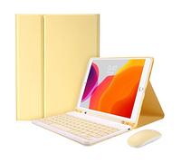 HAODEE Per IPad Air 4 11.9 "Custodia Con Portamatite Bluetooth Mouse Keyboard Case A2072 A2316 A2324 A2325 (colore: Q Giallo N mouse, Dimensioni: Pro 10.5 Air 3)
