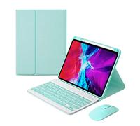 HAODEE Per IPad Air 4 11.9 "Custodia Con Portamatite Bluetooth Mouse Keyboard Case A2072 A2316 A2324 A2325 (colore: BFHK LGreen N mouse, dimensioni: Pro 11 2018 2020)