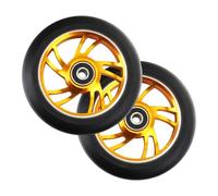 Haodream Ruota da pattinaggio Precisions Design da 100 mm Cerchi in lega alluminio leggeri Pneumatici in PU Cuscinetto sigillato per la guida ruote da skateboard antibloccaggio per carichi pesanti