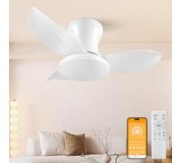 HaoDrisk Ventilatore da Soffitto con Luce, 65CM Ventilatore da Soffitto con Lampada e Telecomando, Silenzioso Lampadario con Ventilatore Dimmerabile 6 Velocità DC Reversibile Fan Lampada per Camera