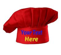 haoduanduan Cappelli da chef personalizzati per uomini e donne, cappello da chef personalizzato con nome e logo ricamati, cappello da cucina regolabile per adulti, Rosso, S-XXL