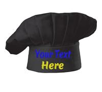 haoduanduan Cappelli da chef personalizzati per uomini e donne, cappello da chef personalizzato con nome e logo ricamati, cappello da cucina regolabile per adulti, Nero , S-XXL