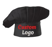 Haoduanduan Cappello da chef personalizzato con logo ricamato e nome regolabile elastico panettiere cucina chef berretto per uomini donne, Nero , S-XXL