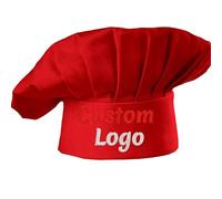 Haoduanduan - Cappello da cuoco personalizzato con logo e nome ricamati, regolabile, elastico, per cucina, ideale per uomini e donne, Rosso, S-XXL