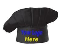 haoduanduan Cappello da cuoco personalizzato personalizzato regolabile elastico Baker cucina cucina cappello da chef ricamato testo e logo per uomo donna, Nero , S-XXL