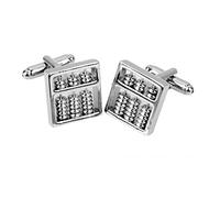HAODUOO 1 Pair Men's Silver Color Abacus Shape Cufflinks Shirt Cuff Links Wedding Gift Garment Accessories