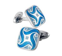 HAODUOO Art Starry Sky Cufflinks Square Enamel Sleeve Nails Men's Cuff Fasteners
