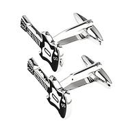 HAODUOO Jewelry Cufflinks Black Guitar Bass Drip Enamel Metal Cufflinks Men's French Shirt Cuff Buttons