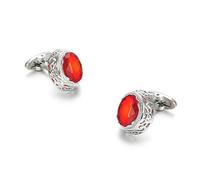 HAODUOO Jewelry Cufflinks Men's Cufflinks Fashion French Shirt Cuff Studs Red Crystal Cuff Studs Hollow Cuff Buttons