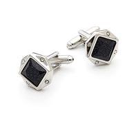 HAODUOO Jewelry Cufflinks Men's French Cufflinks Light Luxury Blue Sandstone Rhinestone Silver Round Cuff Nails