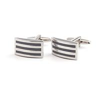 HAODUOO Jewelry Cufflinks Men's Shirt Cufflinks Black Striped Cufflinks Men's French Shirt Cuffs