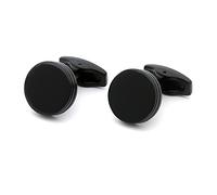 HAODUOO Jewelry Cufflinks Men's Shirt Cufflinks Cool Sand Black Round Shirt Cuff Nails