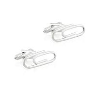 HAODUOO Jewelry Cufflinks Men's Shirt Cufflinks Electroplated Paper Clip All Metal Cufflinks Men's French Cufflinks