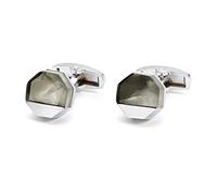 HAODUOO Jewelry Cufflinks Men's Shirt Cufflinks Fashion Pattern Hexagon Silver Cuff Nail Buttons
