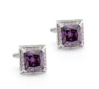 HAODUOO Jewelry Cufflinks Men's Shirt Cufflinks Fashion Set Amethyst Metal Cufflinks Men's French Cufflinks
