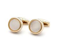 HAODUOO Jewelry Cufflinks Men's Shirt Cufflinks Fashion Simple Shell Gold Round Cuff Nail Buttons