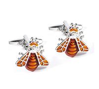 HAODUOO Jewelry Cufflinks Men's Shirt Cufflinks Funny Little Bee Metal Cufflinks Men's French Shirt Cufflinks