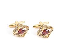 HAODUOO Jewelry Cufflinks Men's Shirt Cufflinks Gold Square Rhinestone Crystal Zircon Cufflinks Men's Cuffs Nail French Shirt Cuffs Button