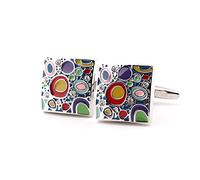 HAODUOO Jewelry Cufflinks Men's Shirt Cufflinks High Grade Enamel Craft Multicolored Cufflinks Men's Banquet Business French Shirt Cuffs