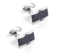 HAODUOO Jewelry Cufflinks Men's Shirt Cufflinks High-Grade Sandstone Starstone Metal Cufflinks for Men's French Shirts