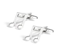 HAODUOO Jewelry Cufflinks Men's Shirt Cufflinks Music Note Plating Silver Metal Cufflinks Men's French Cufflinks