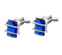 HAODUOO Jewelry Cufflinks Men's Shirt Cufflinks Premium Blue Crystal Cuff French Shirt Business Cuff Studs Cuff Buttons