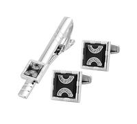 HAODUOO Jewelry Cufflinks Men's Shirt Cufflinks Simple Style Inlaid French Shirt Cuff Nails Men's Cuff Links High-Grade Business Formal Tie Clip Cuff Link Set
