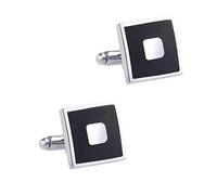 HAODUOO Jewelry Cufflinks Men's Shirt Cufflinks Square Black Enamel Drip Paint Cufflinks for Business French Shirt Cufflinks