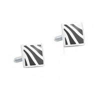 HAODUOO Jewelry Cufflinks Men's Shirt Cufflinks Square Black Twill Enamel Baking Varnish Metal Cufflinks for Men French Cufflinks
