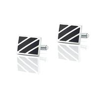HAODUOO Jewelry Cufflinks Men's Shirt Cufflinks Square Diagonal Stripe Enamel Paint Metal Cufflinks Men's French Cufflinks