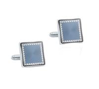 HAODUOO Jewelry Cufflinks Men's Shirt Cufflinks Square Silver Metal Cufflinks Men's French Cufflinks
