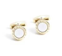 HAODUOO Jewelry Cufflinks Men's Shirt Cufflinks White Enamel Cufflinks Fashion Versatile Decorative Cufflinks Men's French Shirt Cufflinks