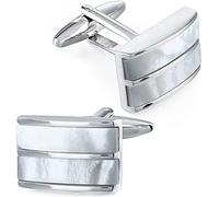 HAODUOO Mens Cufflinks Elegant Style Cuff Cufflink Cufflinks Top Grade Mother of Cufflinks Men's Nature White Shelka Cufflinks Button Box, Classic Cufflinks Cufflinks