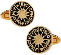 HAODUOO Mens Cufflinks Elegant Style Cuff Cufflinks 12 Constellation Astrolor Begoholden Cufflinks Fashion Men's French Shirt Accessories Retro Business Cufflinks Cufflinks
