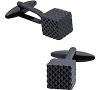 HAODUOO Mens Cufflinks Elegant Style Cuff Cufflinks Cufflinks Men Charming Shirt Cufflinks Fashion Square IP Black Cufflinks Men's Wedding Business Jewelry Clothing Accessories