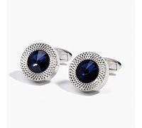 HAODUOO Mens Cufflinks Elegant Style Cuff Cufflinks, Men's Cufflinks Luxury Green Cristor Silver Color Wholesale Shirt Cufflinks Round Jewelry Clothing Accessories(XK18S393)