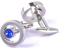 HAODUOO Mens Cufflinks Elegant Style Cuff French Shirt Cuffs Button Men's and Women's Business Banquet Wedding Speech Gift Simple Luxury Metal Blue Crystal Cufflinks Clothing Accessories