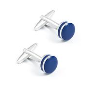 HAODUOO Men's Shirt Cufflinks High Grade Blue Gutta Enamel Metal Cufflinks for Men's Business French Cufflinks