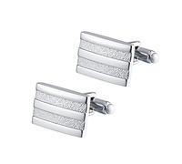 HAODUOO Men's Shirt Cufflinks High Grade Electroplating Silver Metal Plain Cufflinks French Cufflinks for Men