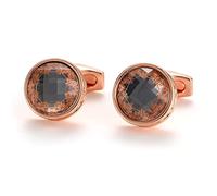 HAODUOO Men's Shirt Cufflinks Pattern Rose Gold Round Shirt Cuff Nail Buttons
