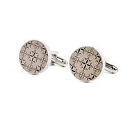 HAODUOO Men's Shirt Cufflinks Silver Circular Pattern Cuff Nails