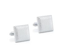HAODUOO Men's Shirt Cufflinks Square Galvanized Silver Pattern Metal Cufflinks Men's French Cufflinks
