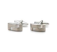 HAODUOO Men's Shirt Cufflinks Square Silver Fashion Solid Color Cuff Nails