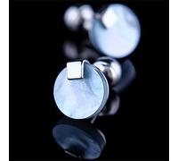 HAODUOO Shirts Men's Cufflinks Blue Shell Cufflinks Buttons Wedding Groom Guest Shirts Cuff Accessories